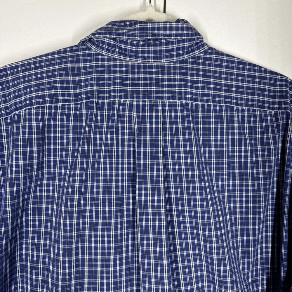 Polo Ralph Lauren Shirt Mens XL Blue Plaid Classic Fit Short Sleeve Red Pony